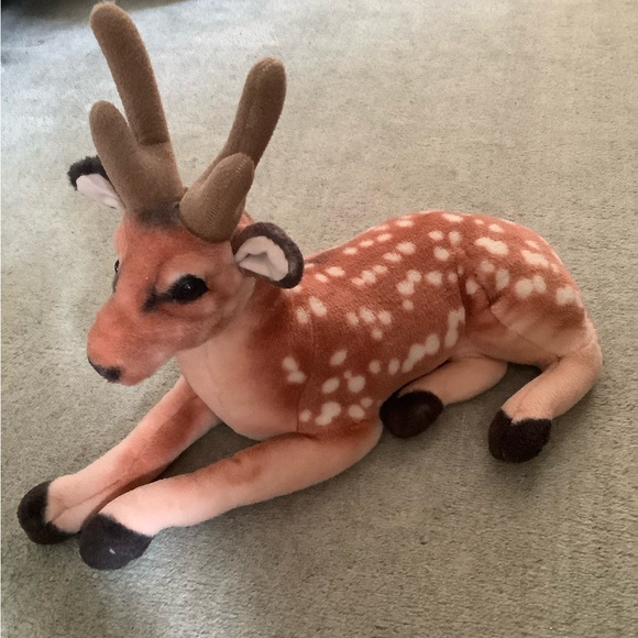 Christmas Reindeer Plush. French, from Paris. Lovely coat realistic markings. - Picture 1 of 5